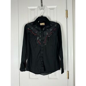 Ely Cattleman Collection Womens Vintage Pearl Snaps Blouse Size 8